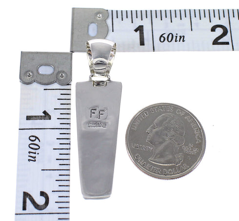 Southwest Multicolor Inlay Genuine Sterling Silver Pendant MX64801